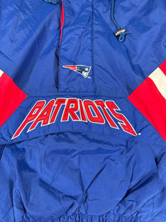 Vintage 90s NFL New England Patriots Pullover Starter Jacket Half Zip Size Large