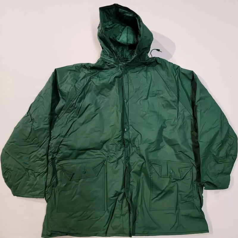 Vintage Sports Afield Green Rain Coat PVC Jacket Quilted Size XXL - Used