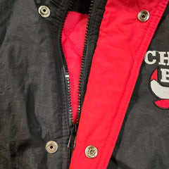 Vintage 90's Chicago Bulls Starter Zip Red & Black Puffer Style Jacket - Size Large