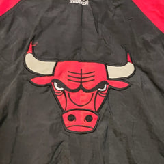 Vintage 90's Chicago Bulls Starter Zip Red & Black Puffer Style Jacket - Size Large - Used