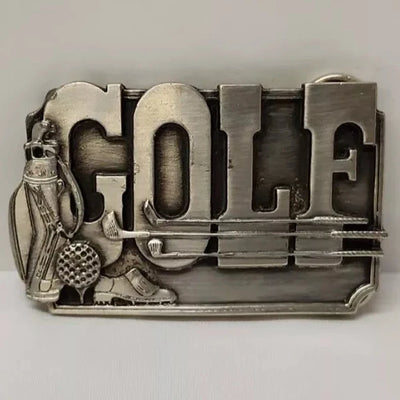 Vintage 1985 Siskiyou Buckle Co. K-30 Metal Silver Tone GOLF Belt Buckle - Used