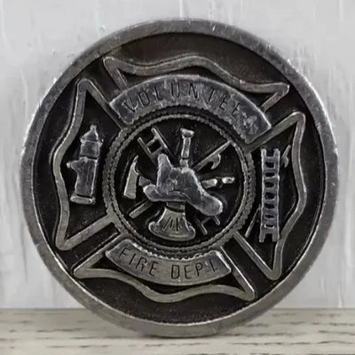 Limited Edition Vintage Spec-Cast Volunteer Fire Dept Circle Belt Buckle - Used