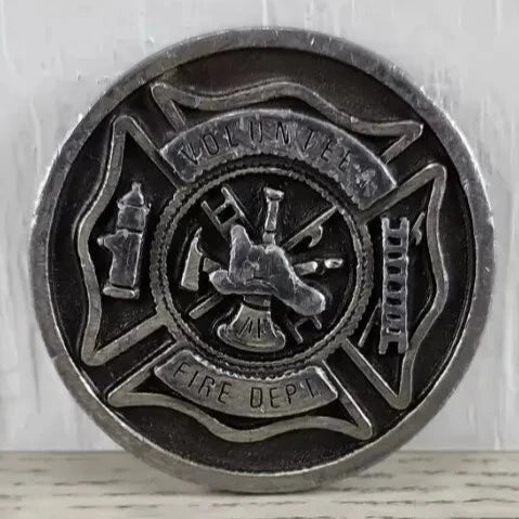 Limited Edition Vintage Spec-Cast Volunteer Fire Dept Circle Belt Buckle - Used