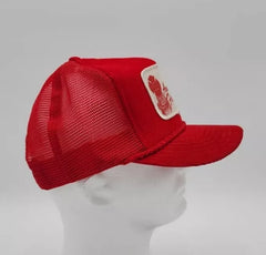 Amsterdam Firefighters Designer Award Headwear Red Corduroy Snap Back Hat - Used