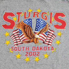 Vintage 2002 Sturgis South Dakota Eagle American Flag T-Shirt - Size Large