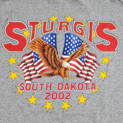 Vintage 2002 Sturgis South Dakota Eagle American Flag T-Shirt - Size Large