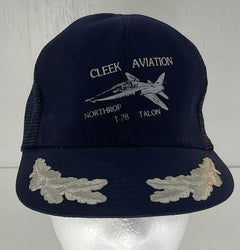 Vintage Cleek Aviation Northrop T-38 Talon Blue Snapback Scrambled Eggs Hat - Used