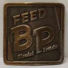 Lewis Corp Feed BP Blended Protein Belt Buckle USA 1977 Special Edition - Used