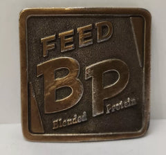 Lewis Corp Feed BP Blended Protein Belt Buckle USA 1977 Special Edition - Used