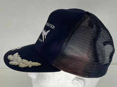 Vintage Cleek Aviation Northrop T-38 Talon Blue Snapback Scrambled Eggs Hat - Used