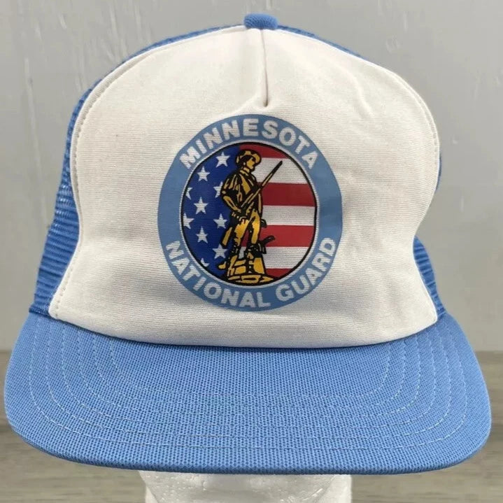 Vintage Minnesota National Guard Hat Snapback Trucker Cap - Used