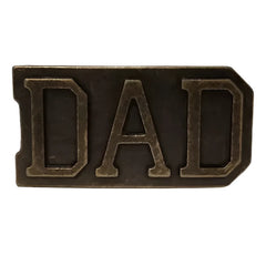 Vintage DAD Belt Buckle - Brass Tone Metal Slide Buckle - Used