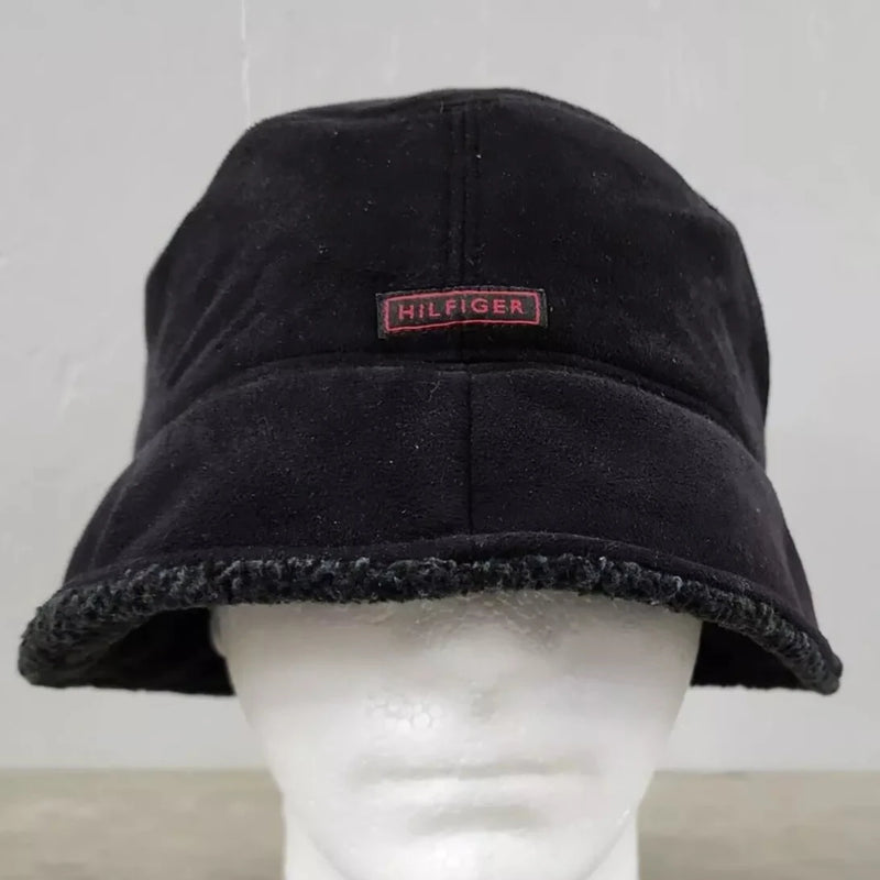 Vintage Tommy Hilfiger Black Insulated Bucket Hat - L/XL - Used