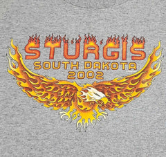 Vintage 2002 Sturgis South Dakota Eagle American Flag T-Shirt - Size Large