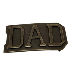 Vintage DAD Belt Buckle - Brass Tone Metal Slide Buckle - Used