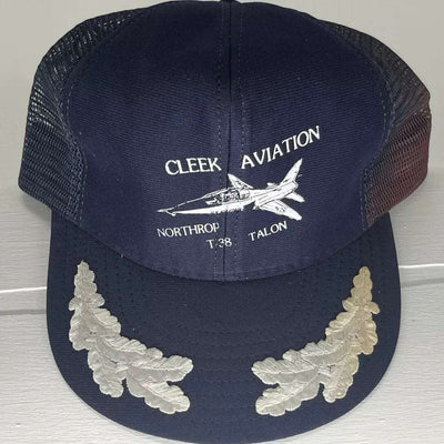 Vintage Cleek Aviation Northrop T-38 Talon Blue Snapback Scrambled Eggs Hat