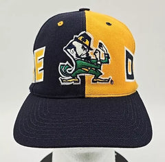 Vintage 90s Notre Dame Fighting Irish American Needle Two Tone Snapback Hat - Used